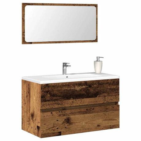 2 Piece Bathroom Furniture Set Engineered Wood
