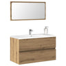 2 Piece Bathroom Furniture Set Engineered Wood