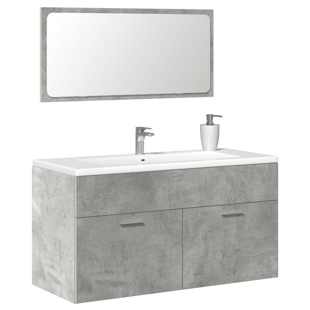 2 Piece Bathroom Furniture Set Engineered Wood