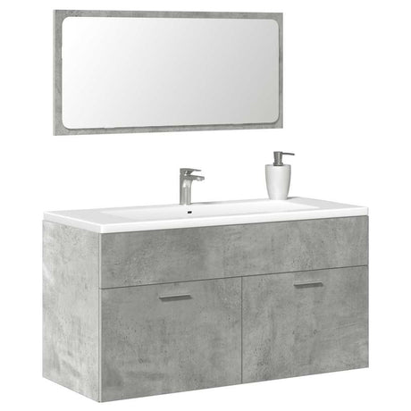 2 Piece Bathroom Furniture Set Engineered Wood