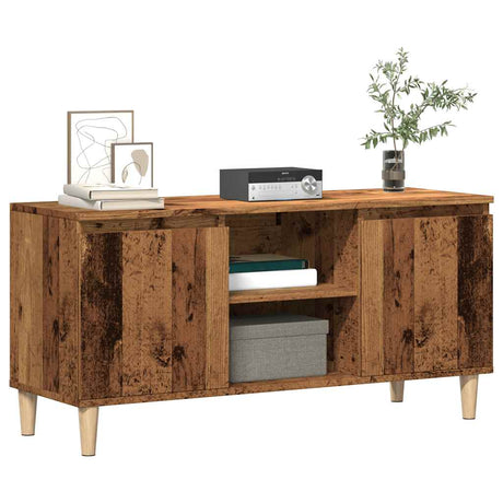 Tv Cabinet & Solid Wood Legs 103.5X35X50 Cm