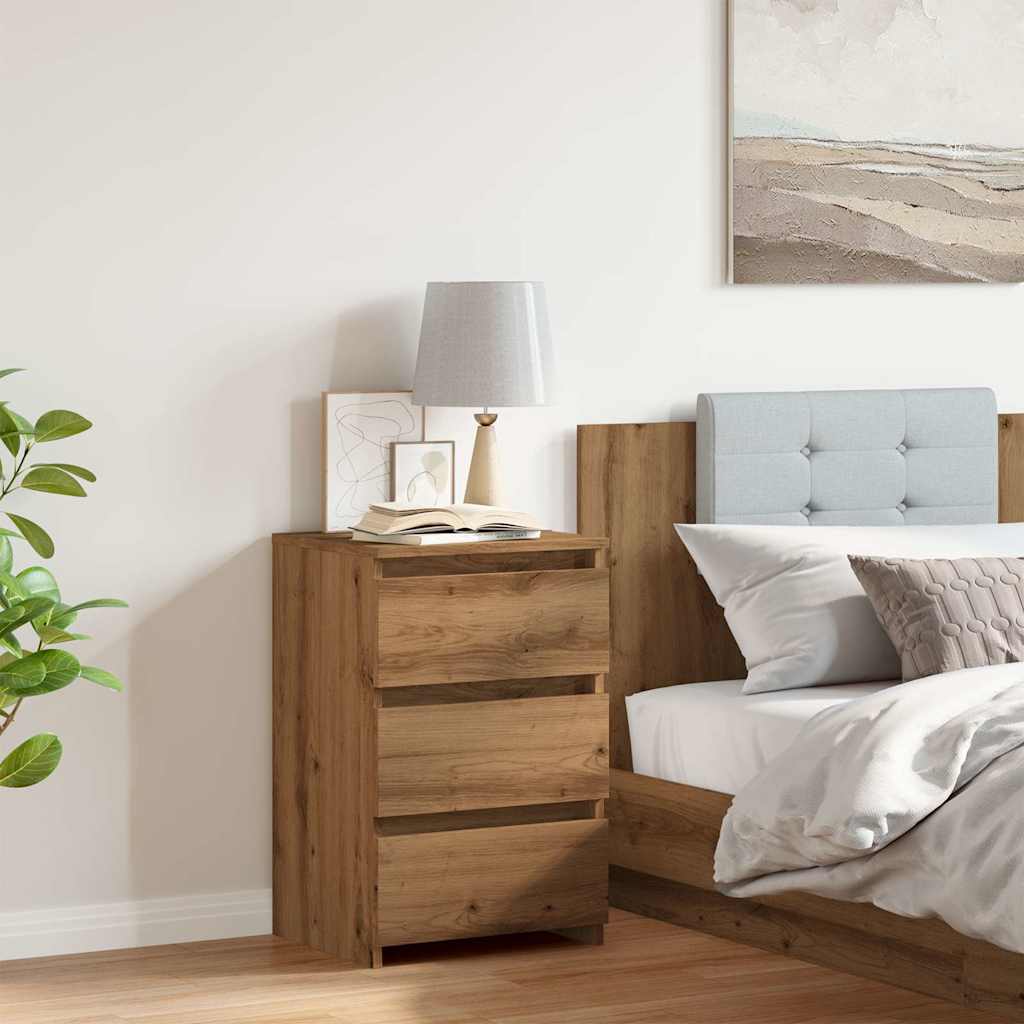 Bedside Cabinet Artisan Oak 40x35x62.5 cm Engineered Wood