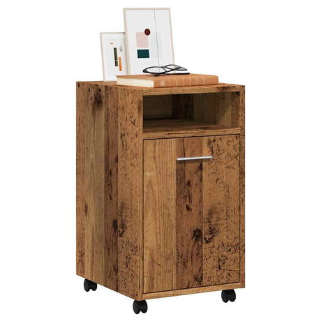 Side Cabinet With Wheels 33X38X60 Cm Engineered Wood
