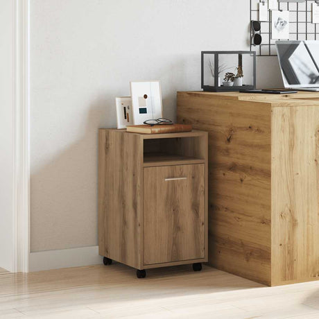 Side Cabinet With Wheels 33X38X60 Cm Engineered Wood