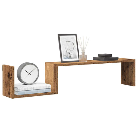 Wall Shelf 2 Pcs 100X15X20 Cm Engineered Wood