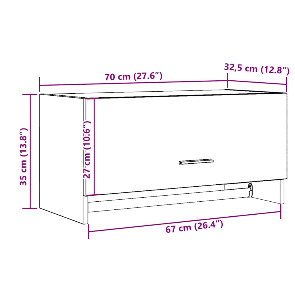 Wardrobe Old Wood 70x32.5x35 cm Engineered Wood