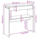 Console Table Old Wood 80x30x80 cm Engineered Wood