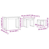 Nest of Tables 3 pcs Artisan Oak Engineered Wood