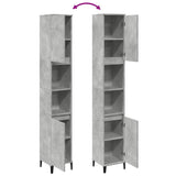Bathroom Cabinet Concrete Grey 30X30X190 Cm Engineered Wood