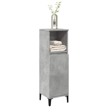 Bathroom Cabinet Concrete 30X30X100 Cm Engineered Wood