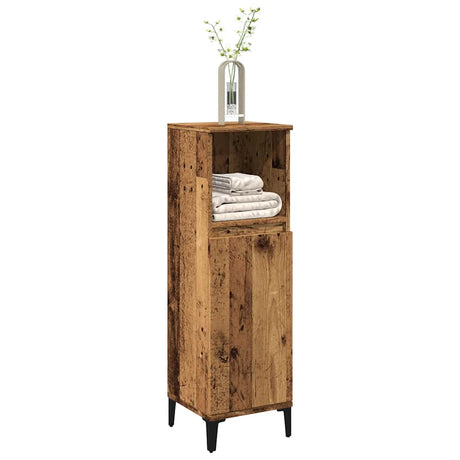 Bathroom Cabinet Concrete 30X30X100 Cm Engineered Wood