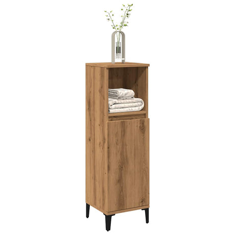 Bathroom Cabinet Concrete 30X30X100 Cm Engineered Wood