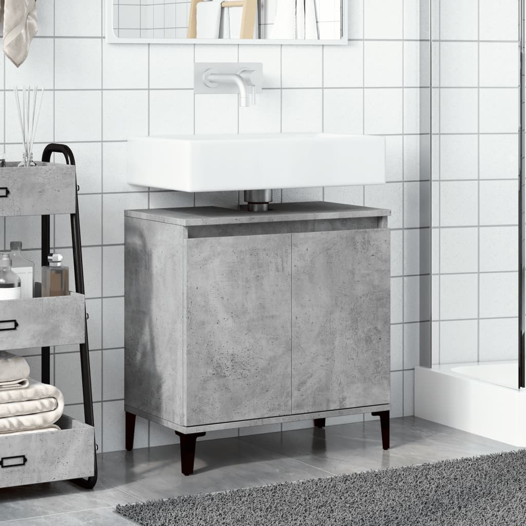 Sink Cabinet Concrete Grey 58X33X60 Cm Engineered Wood