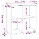 Record Cabinet Artisan Oak 84.5X38X89 Cm Engineered Wood