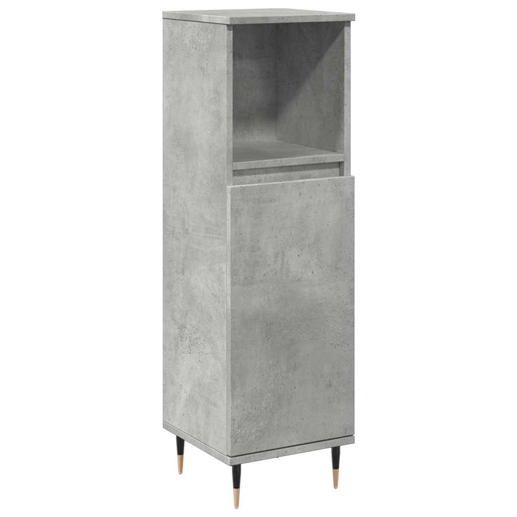 Bathroom Cabinet Concrete Grey 30X30X100 Cm Engineered Wood
