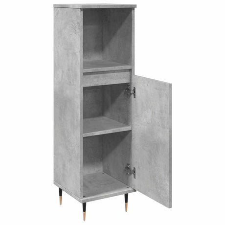 Bathroom Cabinet Concrete Grey 30X30X100 Cm Engineered Wood