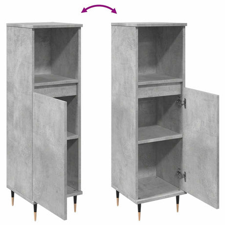 Bathroom Cabinet Concrete Grey 30X30X100 Cm Engineered Wood