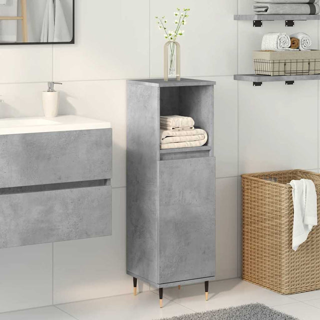 Bathroom Cabinet Concrete Grey 30X30X100 Cm Engineered Wood