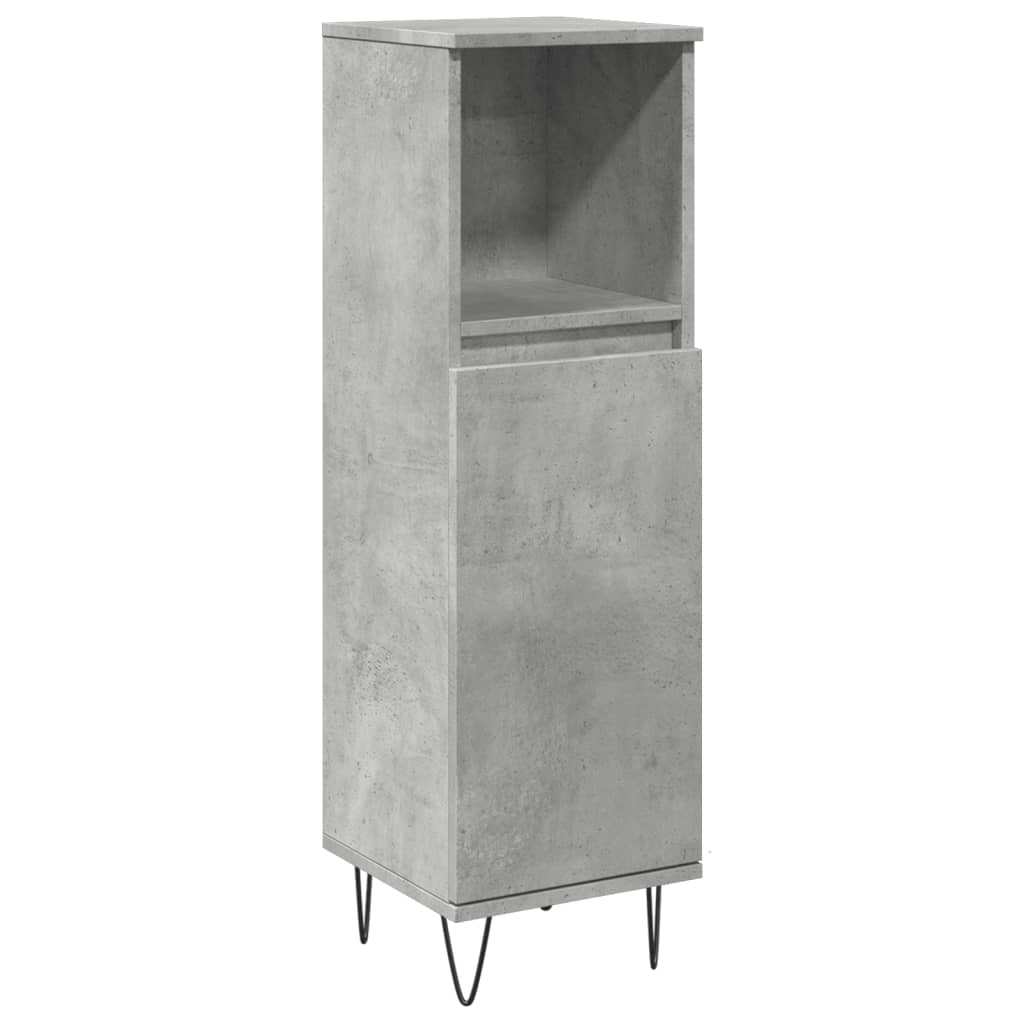 Bathroom Cabinet Concrete Grey 30X30X100 Cm Engineered Wood