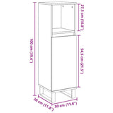 Bathroom Cabinet Concrete Grey 30X30X100 Cm Engineered Wood