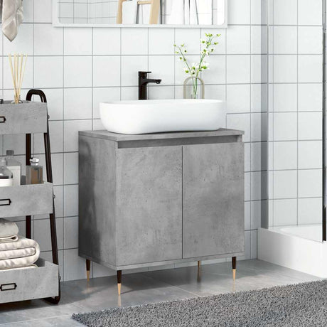 Bathroom Cabinet Concrete Grey 58X33X60 Cm Engineered Wood