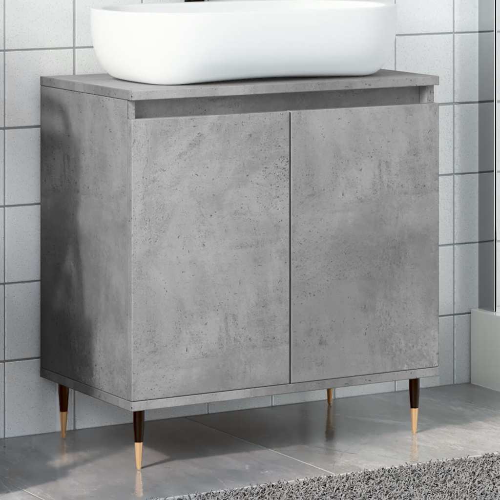 Bathroom Cabinet Concrete Grey 58X33X60 Cm Engineered Wood