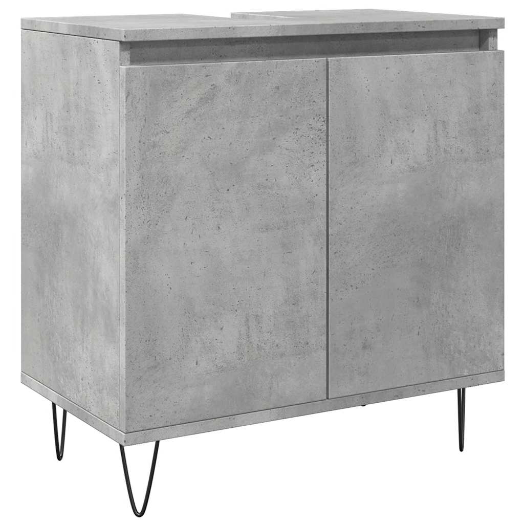 Bathroom Cabinet Concrete Grey 58X33X60 Cm Engineered Wood
