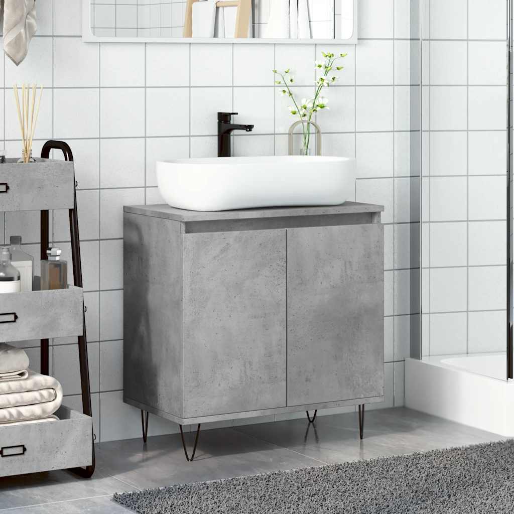 Bathroom Cabinet Concrete Grey 58X33X60 Cm Engineered Wood