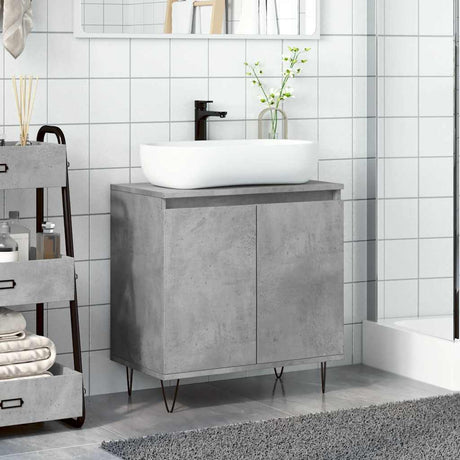 Bathroom Cabinet Concrete Grey 58X33X60 Cm Engineered Wood