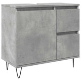 Sink Cabinet Concrete Oak 65X33X60 Cm Engineered Wood