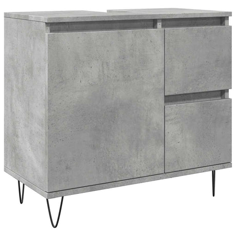 Sink Cabinet Concrete Oak 65X33X60 Cm Engineered Wood