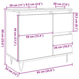 Sink Cabinet Concrete Oak 65X33X60 Cm Engineered Wood