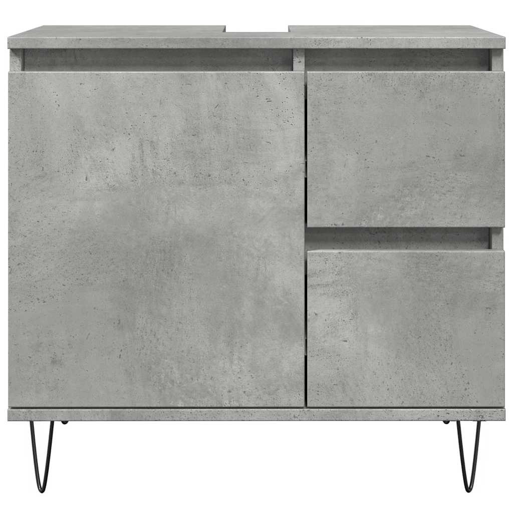 Sink Cabinet Concrete Oak 65X33X60 Cm Engineered Wood