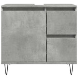 Sink Cabinet Concrete Oak 65X33X60 Cm Engineered Wood