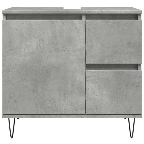 Sink Cabinet Concrete Oak 65X33X60 Cm Engineered Wood