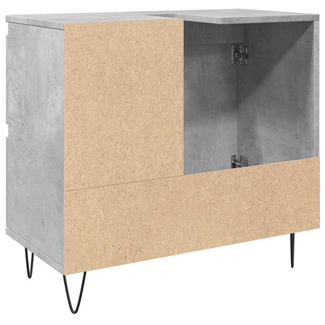 Sink Cabinet Concrete Oak 65X33X60 Cm Engineered Wood