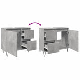 Sink Cabinet Concrete Oak 65X33X60 Cm Engineered Wood