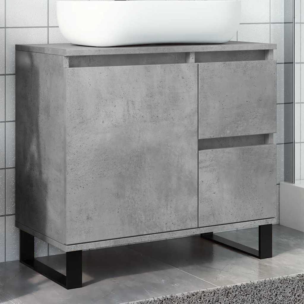 Bathroom Sink Cabinet Concrete Grey 65X33X60 Cm Engineered Wood
