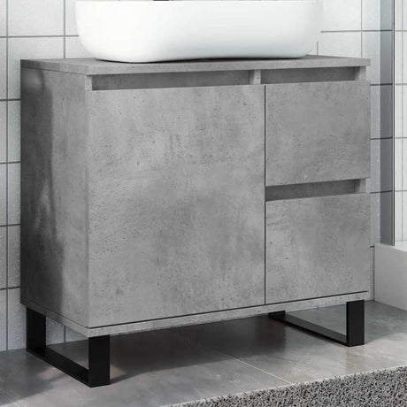 Bathroom Sink Cabinet Concrete Grey 65X33X60 Cm Engineered Wood
