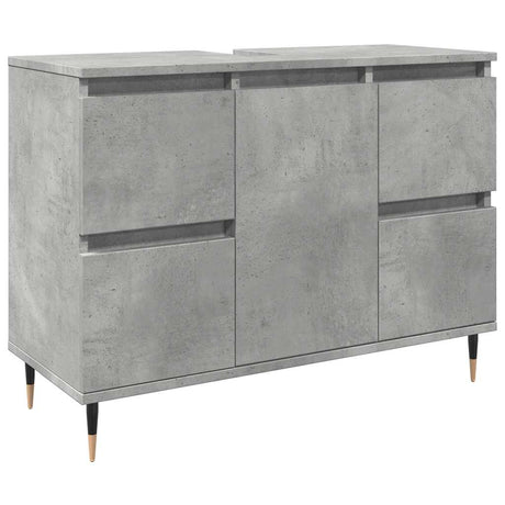 Bathroom Cabinet Concrete Grey 80X33X60 Cm Engineered Wood