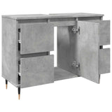 Bathroom Cabinet Concrete Grey 80X33X60 Cm Engineered Wood