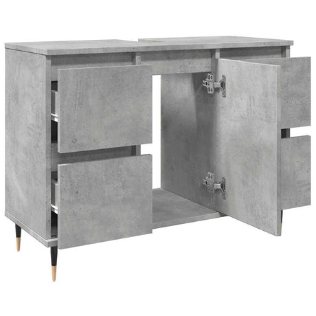 Bathroom Cabinet Concrete Grey 80X33X60 Cm Engineered Wood