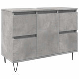 Bathroom Cabinet Concrete Grey 80X33X60 Cm Engineered Wood