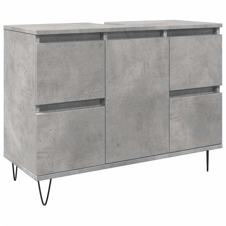 Bathroom Cabinet Concrete Grey 80X33X60 Cm Engineered Wood