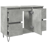 Bathroom Cabinet Concrete Grey 80X33X60 Cm Engineered Wood