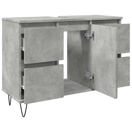Bathroom Cabinet Concrete Grey 80X33X60 Cm Engineered Wood