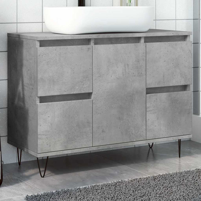 Bathroom Cabinet Concrete Grey 80X33X60 Cm Engineered Wood