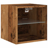 Tv Wall Cabinet With Led Lights 30X28.5X Old Wood