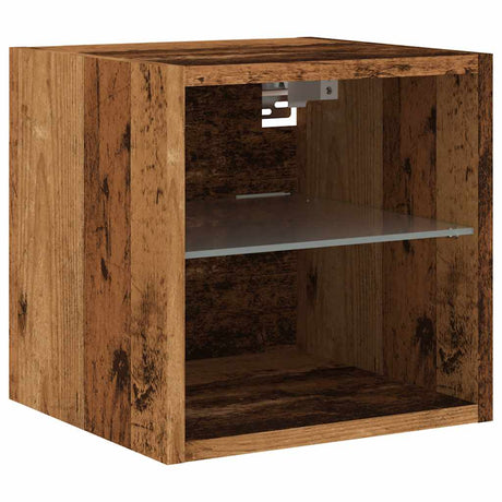 Tv Wall Cabinet With Led Lights 30X28.5X Old Wood