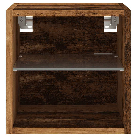 Tv Wall Cabinet With Led Lights 30X28.5X Old Wood